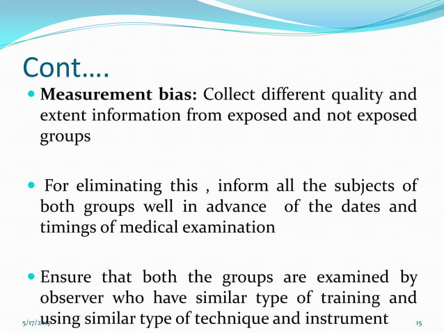 Bias and confounding in Cohort and case control study | PDF