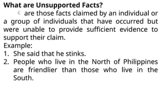 Unsupported Claim Example Bias and Prejudice English 9 Quarter 3 - Week 1.pptx