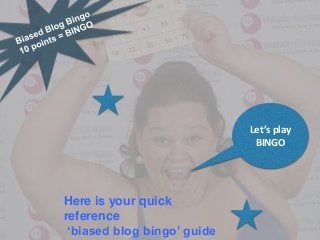 Forget gurus, the cult of the evidence-based blogger has taken over ... 'Biased BLOG Bingo' Slide 25