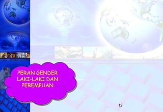 12
PERAN GENDER
LAKI-LAKI DAN
PEREMPUAN
PERAN GENDER
LAKI-LAKI DAN
PEREMPUAN
 