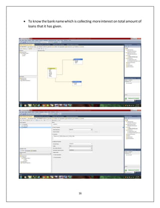 16
 To know the bank namewhich is collecting moreinterest on total amount of
loans that it has given.
 