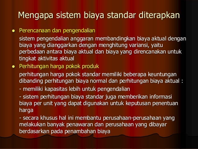 Biaya Standar Akuntansi Manajemen Biaya Standar Akuntansi Manajemen