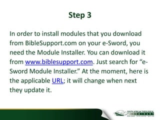 Install E Sword TVM for e-Sword | PPTX