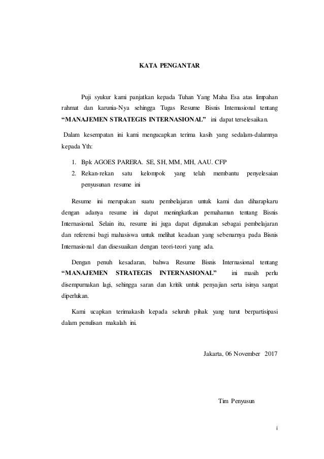 Manajemen Strategis Internasional