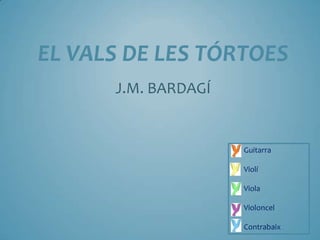 EL VALS DE LES TÓRTOES
J.M. BARDAGÍ

Guitarra
Violí
Viola
Violoncel
Contrabaix

 