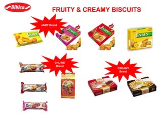FRUITY & CREAMY BISCUITS
JAMY Brand
CHU HE
Brand
CREAMY
Brand
 