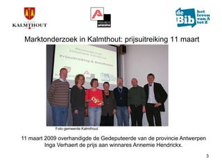 Marktonderzoek in de bib van Kalmthout (update)