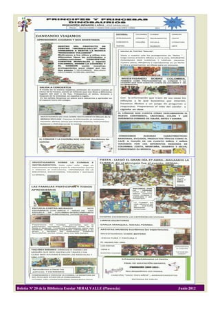 Boletín Nº 20 de la Biblioteca Escolar MIRALVALLE (Plasencia)   Junio 2012
 