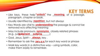 Key Lesson Meaning Bible Study 101 | PPTX