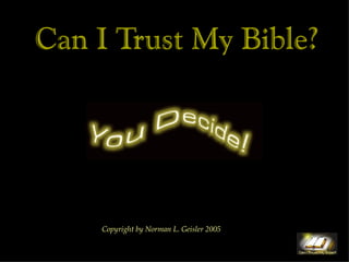 Copyright by Norman L. Geisler 2005 