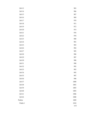 965
Job 13
966
Job 14
967
Job 15
969
Job 16
970
Job 17
971
Job 18
972
Job 19
974
Job 20
976
Job 21
978
Job 22
980
Job 23
981
Job 24
983
Job 25
984
Job 26
985
Job 27
986
Job 28
987
Job 29
988
Job 30
990
Job 31
992
Job 32
993
Job 33
995
Job 34
997
Job 35
998
Job 36
1000
Job 37
1001
Job 38
1003
Job 39
1005
Job 40
1006
Job 41
1008
Job 42
1009
Psalms
1010
Psalm 1
xvii
 