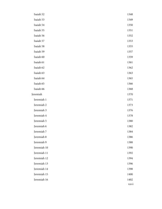 1348
Isaiah 52
1349
Isaiah 53
1350
Isaiah 54
1351
Isaiah 55
1352
Isaiah 56
1353
Isaiah 57
1355
Isaiah 58
1357
Isaiah 59
1359
Isaiah 60
1361
Isaiah 61
1362
Isaiah 62
1363
Isaiah 63
1365
Isaiah 64
1366
Isaiah 65
1368
Isaiah 66
1370
Jeremiah
1371
Jeremiah 1
1373
Jeremiah 2
1376
Jeremiah 3
1378
Jeremiah 4
1380
Jeremiah 5
1382
Jeremiah 6
1384
Jeremiah 7
1386
Jeremiah 8
1388
Jeremiah 9
1390
Jeremiah 10
1392
Jeremiah 11
1394
Jeremiah 12
1396
Jeremiah 13
1398
Jeremiah 14
1400
Jeremiah 15
1402
Jeremiah 16
xxvi
 