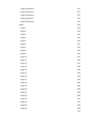 1212
Song of Solomon 4
1213
Song of Solomon 5
1215
Song of Solomon 6
1216
Song of Solomon 7
1217
Song of Solomon 8
1218
Isaiah
1219
Isaiah 1
1221
Isaiah 2
1222
Isaiah 3
1224
Isaiah 4
1225
Isaiah 5
1227
Isaiah 6
1228
Isaiah 7
1230
Isaiah 8
1232
Isaiah 9
1234
Isaiah 10
1236
Isaiah 11
1237
Isaiah 12
1238
Isaiah 13
1240
Isaiah 14
1242
Isaiah 15
1243
Isaiah 16
1244
Isaiah 17
1245
Isaiah 18
1246
Isaiah 19
1248
Isaiah 20
1249
Isaiah 21
1250
Isaiah 22
1252
Isaiah 23
1253
Isaiah 24
1255
Isaiah 25
1256
Isaiah 26
xxiv
 