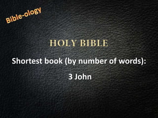 Shortest book (by number of words):
3 John