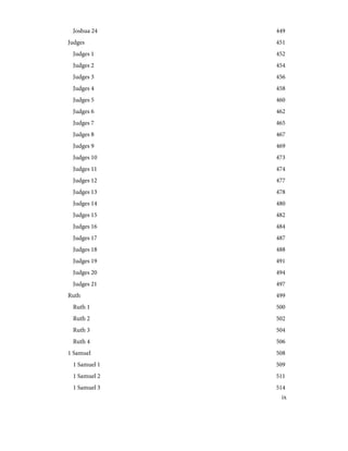 449
Joshua 24
451
Judges
452
Judges 1
454
Judges 2
456
Judges 3
458
Judges 4
460
Judges 5
462
Judges 6
465
Judges 7
467
Judges 8
469
Judges 9
473
Judges 10
474
Judges 11
477
Judges 12
478
Judges 13
480
Judges 14
482
Judges 15
484
Judges 16
487
Judges 17
488
Judges 18
491
Judges 19
494
Judges 20
497
Judges 21
499
Ruth
500
Ruth 1
502
Ruth 2
504
Ruth 3
506
Ruth 4
508
1 Samuel
509
1 Samuel 1
511
1 Samuel 2
514
1 Samuel 3
ix
 