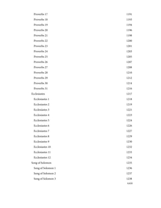 1191
Proverbs 17
1193
Proverbs 18
1194
Proverbs 19
1196
Proverbs 20
1198
Proverbs 21
1200
Proverbs 22
1201
Proverbs 23
1203
Proverbs 24
1205
Proverbs 25
1207
Proverbs 26
1208
Proverbs 27
1210
Proverbs 28
1212
Proverbs 29
1214
Proverbs 30
1216
Proverbs 31
1217
Ecclesiastes
1218
Ecclesiastes 1
1219
Ecclesiastes 2
1221
Ecclesiastes 3
1223
Ecclesiastes 4
1224
Ecclesiastes 5
1226
Ecclesiastes 6
1227
Ecclesiastes 7
1229
Ecclesiastes 8
1230
Ecclesiastes 9
1232
Ecclesiastes 10
1233
Ecclesiastes 11
1234
Ecclesiastes 12
1235
Song of Solomon
1236
Song of Solomon 1
1237
Song of Solomon 2
1238
Song of Solomon 3
xxiii
 