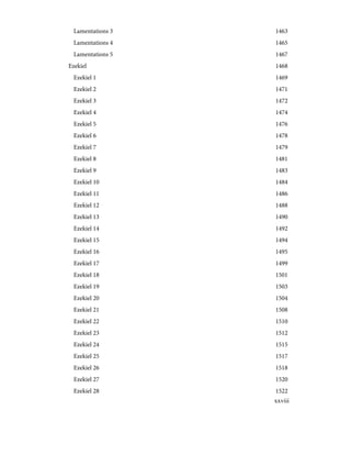 1463
Lamentations 3
1465
Lamentations 4
1467
Lamentations 5
1468
Ezekiel
1469
Ezekiel 1
1471
Ezekiel 2
1472
Ezekiel 3
1474
Ezekiel 4
1476
Ezekiel 5
1478
Ezekiel 6
1479
Ezekiel 7
1481
Ezekiel 8
1483
Ezekiel 9
1484
Ezekiel 10
1486
Ezekiel 11
1488
Ezekiel 12
1490
Ezekiel 13
1492
Ezekiel 14
1494
Ezekiel 15
1495
Ezekiel 16
1499
Ezekiel 17
1501
Ezekiel 18
1503
Ezekiel 19
1504
Ezekiel 20
1508
Ezekiel 21
1510
Ezekiel 22
1512
Ezekiel 23
1515
Ezekiel 24
1517
Ezekiel 25
1518
Ezekiel 26
1520
Ezekiel 27
1522
Ezekiel 28
xxviii
 
