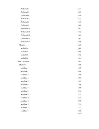 1674
Zechariah 4
1675
Zechariah 5
1676
Zechariah 6
1677
Zechariah 7
1678
Zechariah 8
1680
Zechariah 9
1682
Zechariah 10
1683
Zechariah 11
1684
Zechariah 12
1685
Zechariah 13
1686
Zechariah 14
1688
Malachi
1689
Malachi 1
1690
Malachi 2
1692
Malachi 3
1694
Malachi 4
1695
New Testament
1696
Matthew
1697
Matthew 1
1698
Matthew 2
1700
Matthew 3
1701
Matthew 4
1703
Matthew 5
1706
Matthew 6
1708
Matthew 7
1710
Matthew 8
1712
Matthew 9
1714
Matthew 10
1717
Matthew 11
1719
Matthew 12
1722
Matthew 13
1725
Matthew 14
xxxii
 