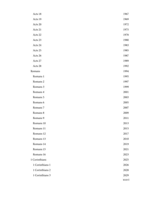 1967
Acts 18
1969
Acts 19
1972
Acts 20
1975
Acts 21
1978
Acts 22
1980
Acts 23
1983
Acts 24
1985
Acts 25
1987
Acts 26
1989
Acts 27
1992
Acts 28
1994
Romans
1995
Romans 1
1997
Romans 2
1999
Romans 3
2001
Romans 4
2003
Romans 5
2005
Romans 6
2007
Romans 7
2009
Romans 8
2011
Romans 9
2013
Romans 10
2015
Romans 11
2017
Romans 12
2018
Romans 13
2019
Romans 14
2021
Romans 15
2023
Romans 16
2025
1 Corinthians
2026
1 Corinthians 1
2028
1 Corinthians 2
2029
1 Corinthians 3
xxxvi
 