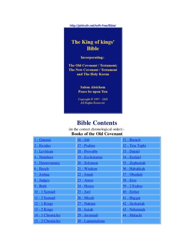 In of bible books order Books of