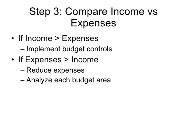 income vs expenses