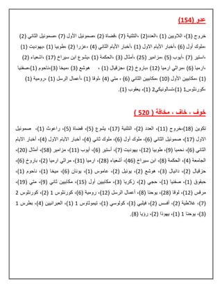 ( ‫عدو‬154)
( ‫خروج‬3( ‫الالوٌٌن‬ ,)1(‫,العدد‬ )2( ‫,التثنٌة‬ )7( ‫,قضاة‬ )2( ‫األول‬ ‫,صموئٌل‬ )7‫,صموئٌل‬ )( ً‫الثان‬2)
( ‫أول‬ ‫,ملوك‬6( ‫االول‬ ‫األٌام‬ ‫,أخبار‬ )1( ً‫الثان‬ ‫األٌام‬ ‫,أخبار‬ )4( ‫,عزرا‬ )2( ‫,طوبٌا‬ )1( ‫,ٌهودٌت‬ )1)
( ‫,استٌر‬7( ‫,أٌوب‬ )5( ‫,مزامٌر‬ )25( ‫,أمثال‬ )3( ‫,الحكمة‬ )1( ‫سٌراخ‬ ‫ابن‬ ‫,ٌشوع‬ )17( ‫,اشعٌاء‬ )2)
( ‫,ارمٌا‬6( ‫ارمٌا‬ ً‫,مراث‬ )12( ‫,باروخ‬ )2( ‫,حزقٌال‬ )1, )( ‫هوشع‬3( ‫,مٌخا‬ )3( ‫),ناحوم‬1‫),صفنٌا‬
(1‫األو‬ ‫,مكابٌٌن‬ )( ‫ل‬10( ً‫الثان‬ ‫,مكابٌٌن‬ )6, )( ً‫مت‬4( ‫,لوقا‬ )1( ‫الرسل‬ ‫,أعمال‬ )1( ‫,رومٌة‬ )1)
‫,كورنثوس‬1(1ً‫),تسالونٌك‬2(1,)( ‫ٌعقوب‬1).
‫مخافة‬ , ‫خاف‬ , ‫خوف‬(520)
( ‫تكوٌن‬18( ‫),خروج‬11( ‫العدد‬ ,)2( ‫التثنٌة‬ ,)17( ‫ٌشوع‬ ,)5‫قضاة‬ ,)(5( ‫راعوث‬ ,)1‫صموئٌل‬ ,)
( ‫االول‬17( ً‫الثان‬ ‫صموئٌل‬ ,)6( ‫أول‬ ‫ملوك‬ ,)6( ً‫ثان‬ ‫ملوك‬ ,)4( ‫االول‬ ‫االٌام‬ ‫أخبار‬ ,)4‫االٌام‬ ‫أخبار‬ ,)
( ً‫الثان‬6( ‫نحمٌا‬ ,)9( ‫طوبٌا‬ ,)12( ‫ٌهودٌت‬ ,)7( ‫أستٌر‬ ,)6( ‫أٌوب‬ ,)11( ‫مزامٌر‬ ,)58( ‫أمثال‬ ,)20,)
( ‫الجامعة‬4( ‫الحكمة‬ ,)8( ‫سٌراخ‬ ‫ابن‬ ,)46,)( ‫أشعٌاء‬28( ‫ارمٌا‬ ,)31( ‫ارمٌا‬ ً‫مراث‬ ,)2( ‫باروخ‬ ,)6,)
( ‫حزقٌال‬2( ‫دانٌال‬ ,)3( ‫هوشع‬ ,)2( ‫ٌوئٌل‬ ,)2( ‫عاموس‬ ,)1( ‫ٌونان‬ ,)6( ‫مٌخا‬ ,)1( ‫ناحوم‬ ,)1,)
( ‫حبقوق‬1( ‫صفنٌا‬ ,)1( ً‫حج‬ ,)2( ‫زكرٌا‬ ,)3( ‫أول‬ ‫مكابٌٌن‬ ,)15( ً‫ثان‬ ‫مكابٌٌن‬ ,)9( ً‫مت‬ ,)19,)
( ‫مرقس‬12( ‫لوقا‬ ,)28‫ٌوحن‬ ,)( ‫ا‬8( ‫الرسل‬ ‫أعمال‬ ,)12( ‫رومٌة‬ ,)6‫كورنثوس‬ ,)1(2‫كورنثوس‬ ,)2
(7( ‫غالطٌة‬ ,)2( ‫أفسس‬ ,)2( ً‫فٌلب‬ ,)3( ً‫كولوس‬ ,)1‫تٌموثاوس‬ ,)1(1( ‫العبرانٌٌن‬ ,)4‫بطرس‬ ,)1
(3‫ٌوحنا‬ ,)1(1( ‫ٌهوذا‬ ,)2( ‫رؤٌا‬ ,)8.)
 