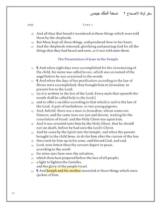 81
‫االصحاح‬ ‫لوقا‬ ‫سفر‬
2
‫جيمس‬ ‫الملك‬ ‫نسخة‬
 