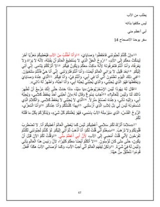 67
‫اآلب‬ ‫من‬ ‫يطلب‬
‫بذاته‬ ‫مكتفيا‬ ‫ليس‬
‫مني‬ ‫أعظم‬ ‫أبي‬
‫االصحاح‬ ‫يوحنا‬ ‫سفر‬14
 