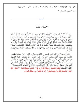 15
"‫فرعون‬ ‫به‬ ‫أمرهم‬ ‫بما‬ ‫الشعب‬ ‫وكلموا‬ " ‫أو‬ "‫الشعب‬ ‫"وكلموا‬ ‫ب‬ ‫االكتفاء‬ ‫الممكن‬ ‫من‬ ‫كان‬
‫االصحاح‬ ‫الخروج‬ ‫سفر‬
6
 