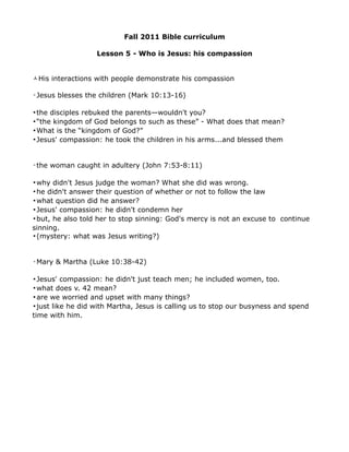 Bible study lesson #5 (fall 2011)