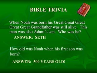Bible Trivia Genesis Questions