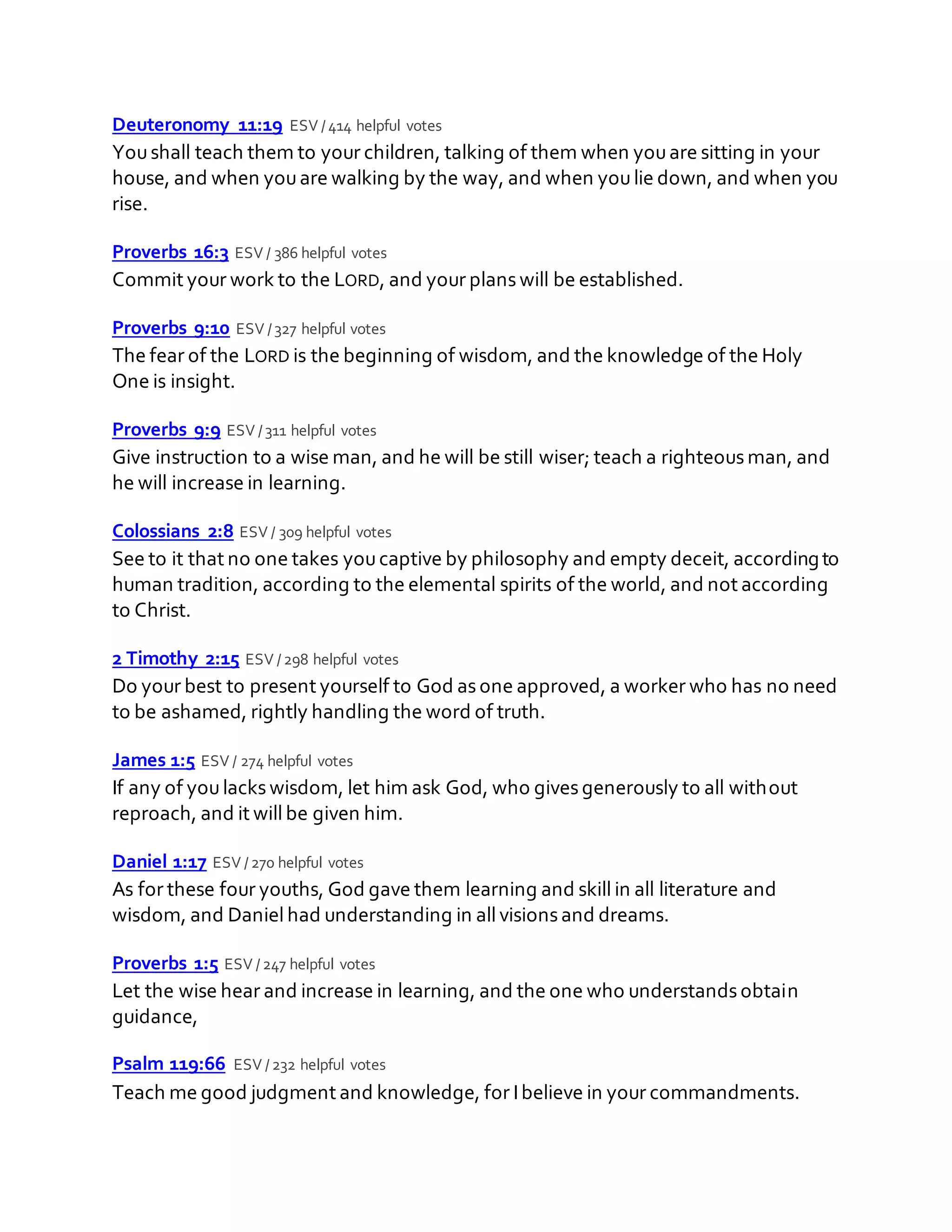 Bible verses about education | DOCX