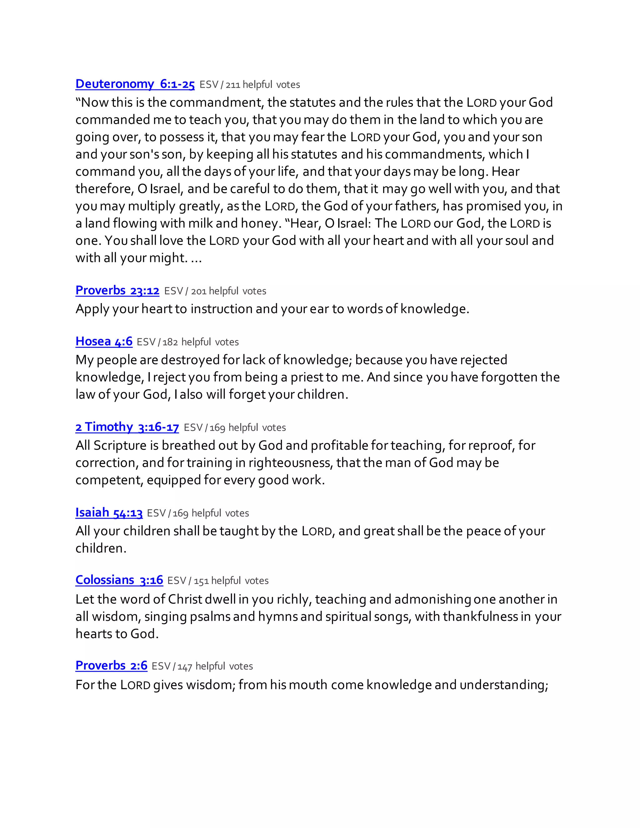 Bible verses about education | DOCX