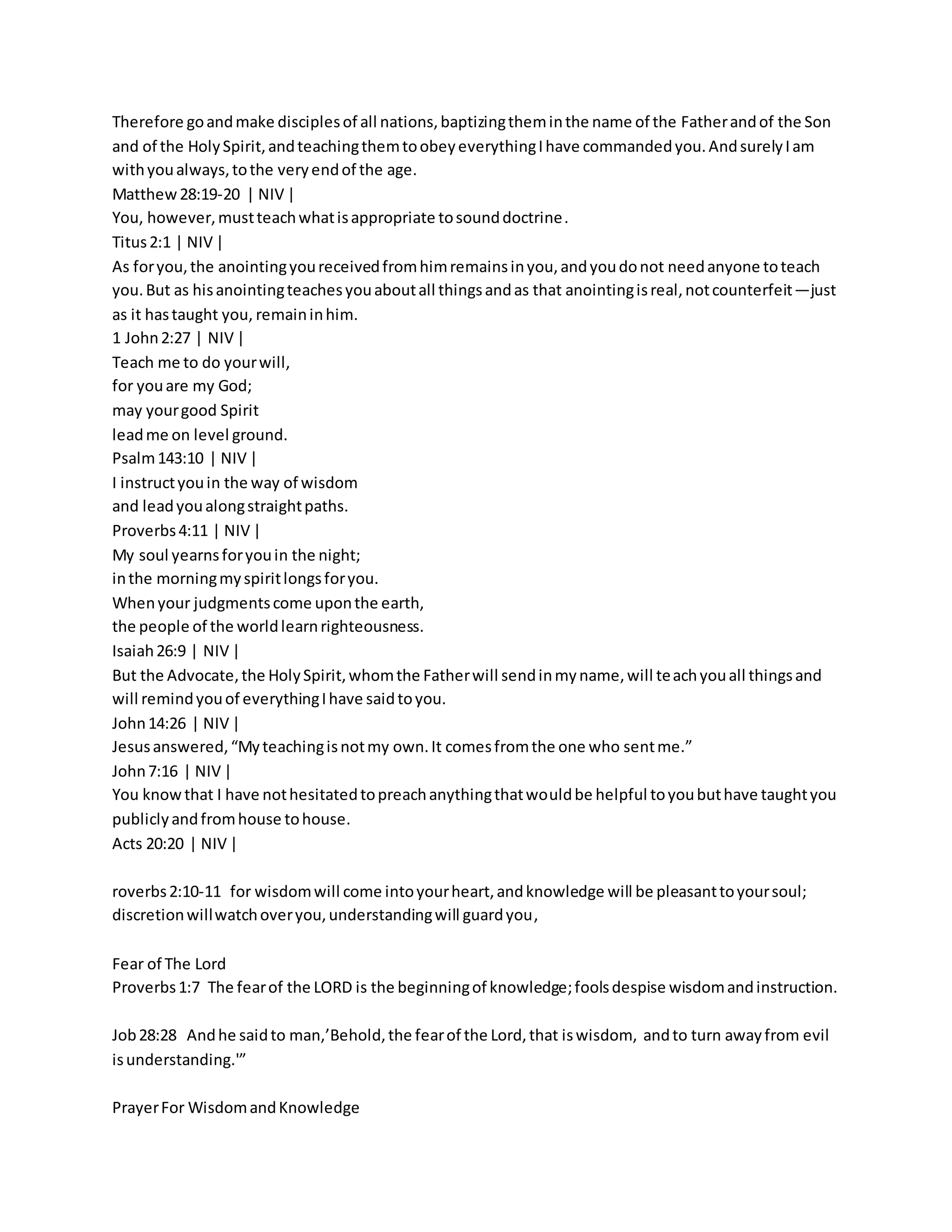 Bible verses about education | DOCX