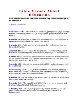 Bible Quotes About Education Bible Verses About Education