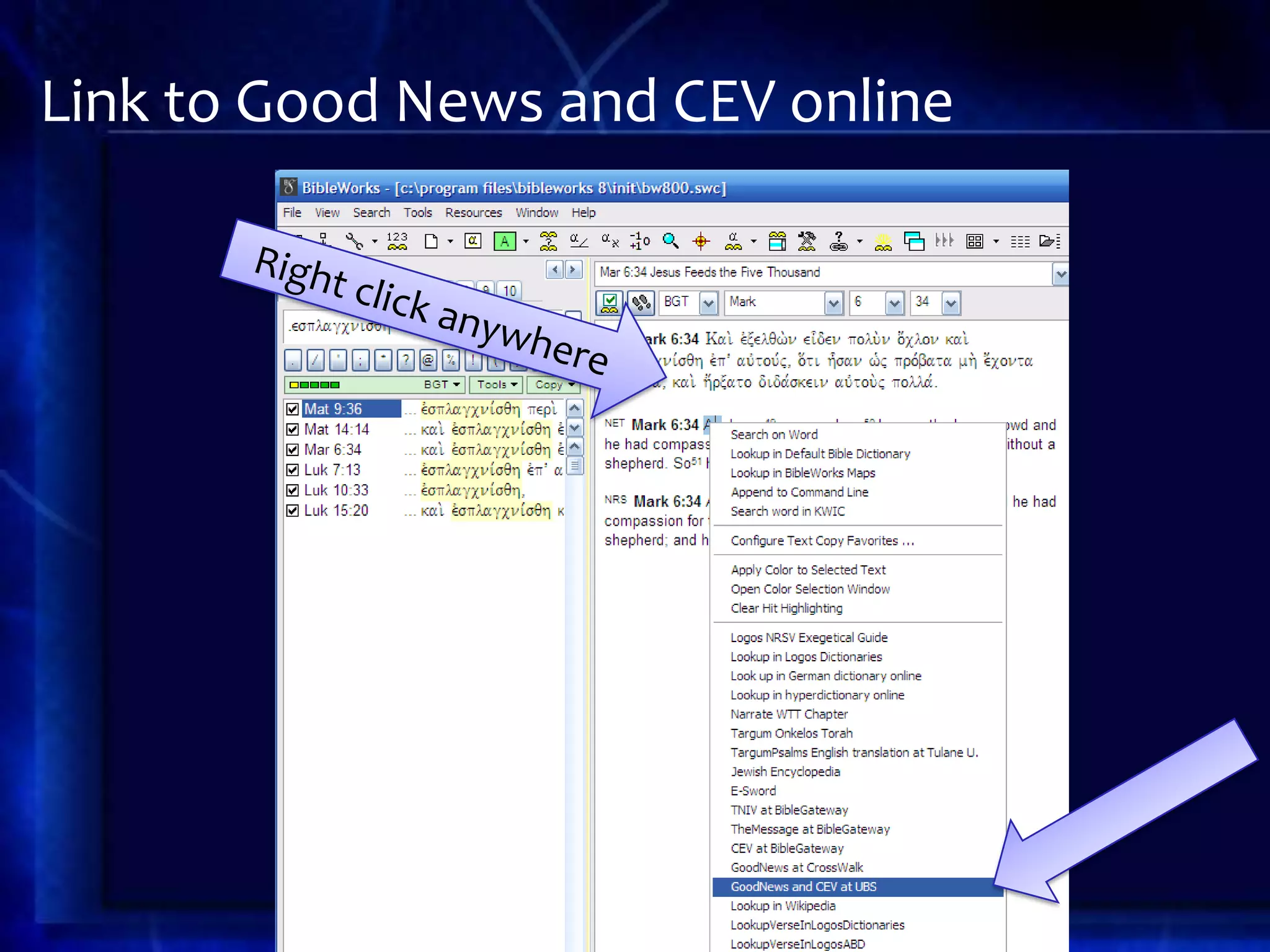 Link to Good News and CEV online
 