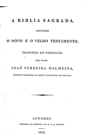 Padre João Ferreira de Almeida/A BIblia/antonio inacio ferraz/vt.nt