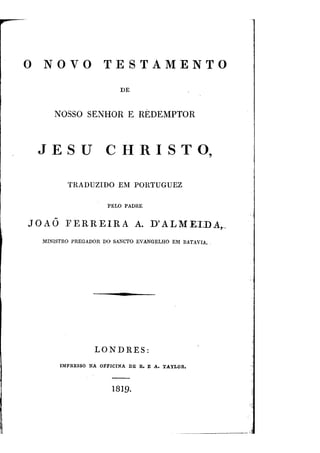 Biblia AT e NT João Ferreira de Almeida 1819