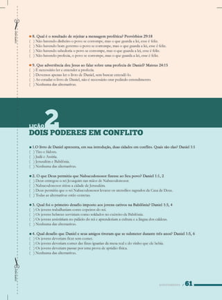 QUESTIONÁRIOS
DOISPODERESEM CONFLITO
LIÇÃO2
CORTEAQUICORTEAQUI
 