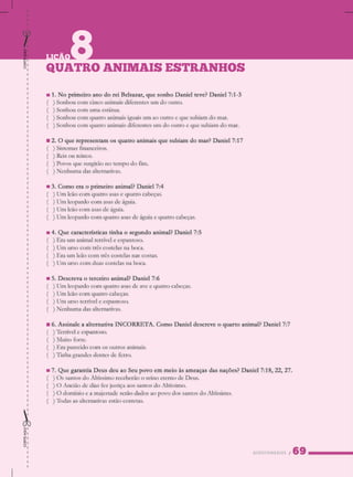 QUESTIONÁRIOS
QUATROANIMAISESTRANHOS
LIÇÃO8
CORTEAQUICORTEAQUI
 