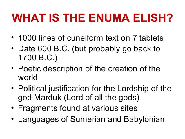 a comparison of the genesis and enuma elish a comparison of the genesis and enuma elish