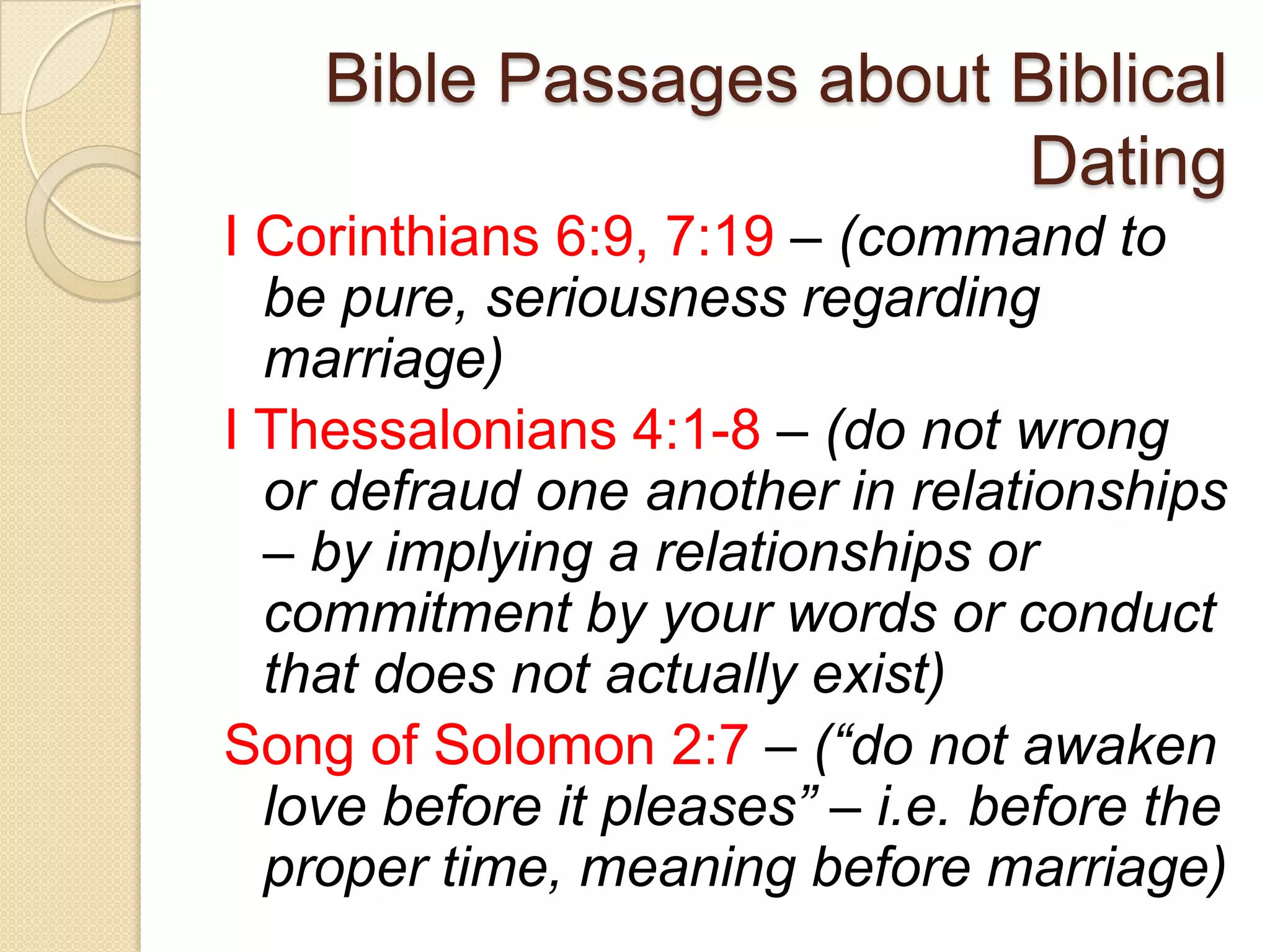 Biblical Dating