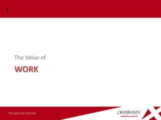 The Value of

WORK
 