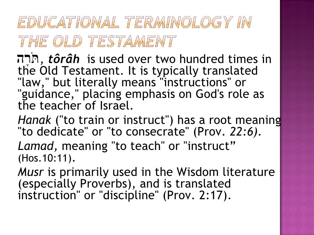 Biblical foundations of christian education (3)