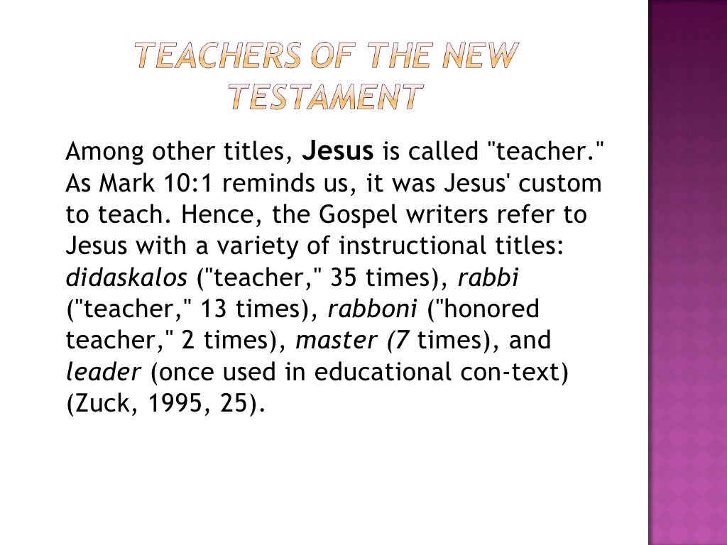 Biblical foundations of christian education (3)