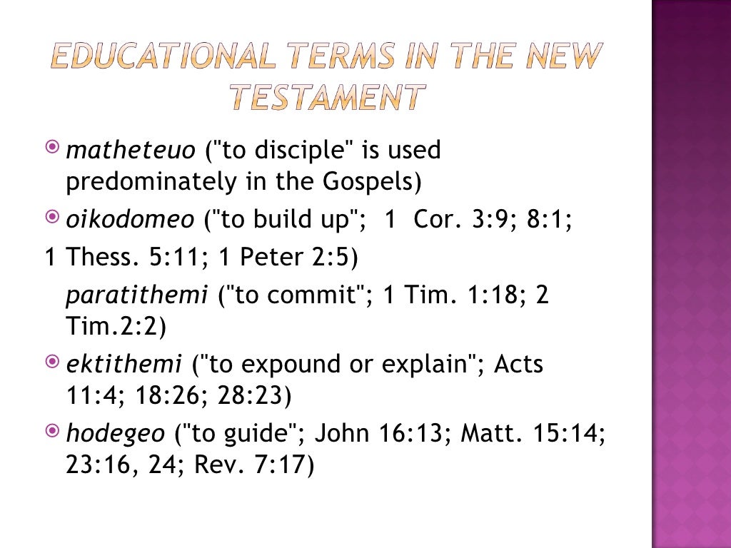 Biblical foundations of christian education (3)