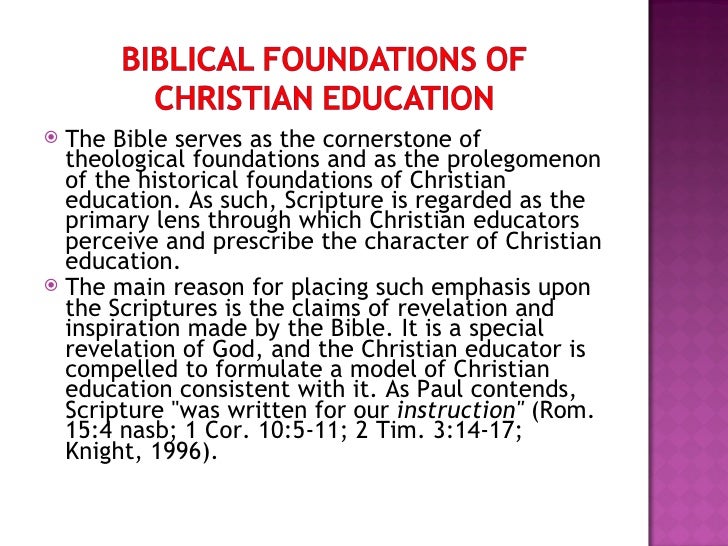 Biblical foundations of christian education (3)
