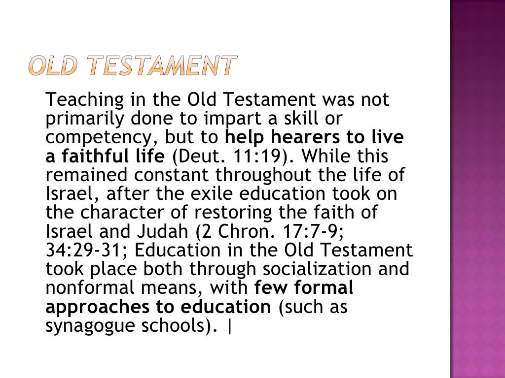Biblical foundations of christian education (3)