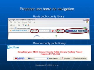Proposer une barre de navigation Greene county public library Harris public county library 