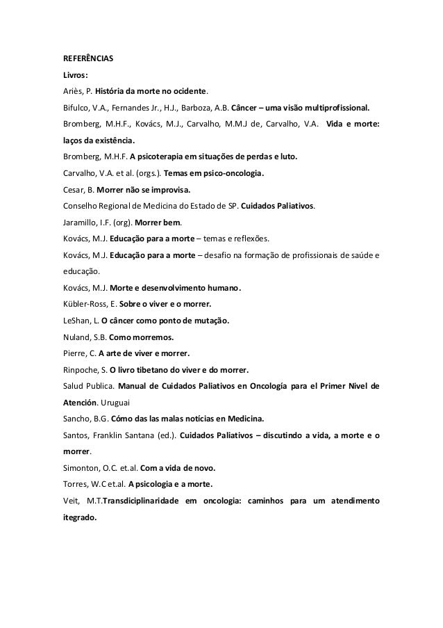 Bibliografia do curso de extensão: Até que a morte nos separe
